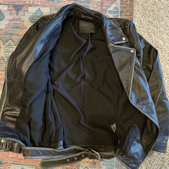 ALL SAINTS Billie Oversized Leather Biker Jacket - Picture 6 of 16